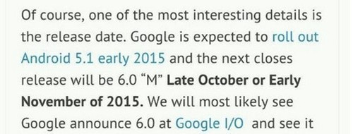 Android 6.0什么时候发布2