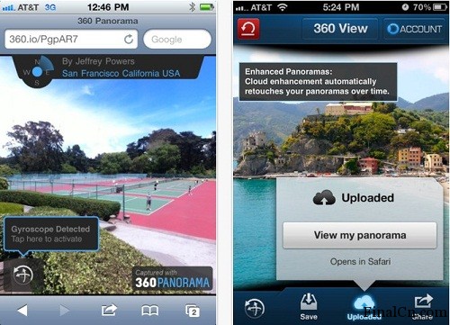 智能手机全景拍摄应用推荐：360 panorama2