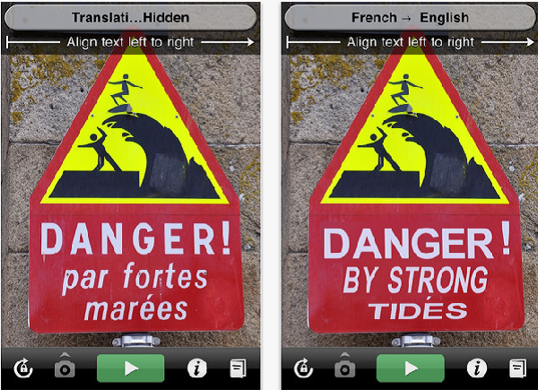 拍照即可实现法语和西班牙语的实时翻译：Word Lens2