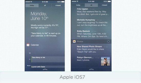 苹果iOS 7、三星TouchWiz界面PK4