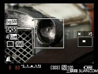 EOS 5D Mark II实时显示拍摄时的放大显示2
