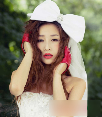 2014韩式清新甜美新娘婚纱照造型1