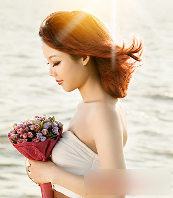 2014韩式清新甜美新娘婚纱照造型3