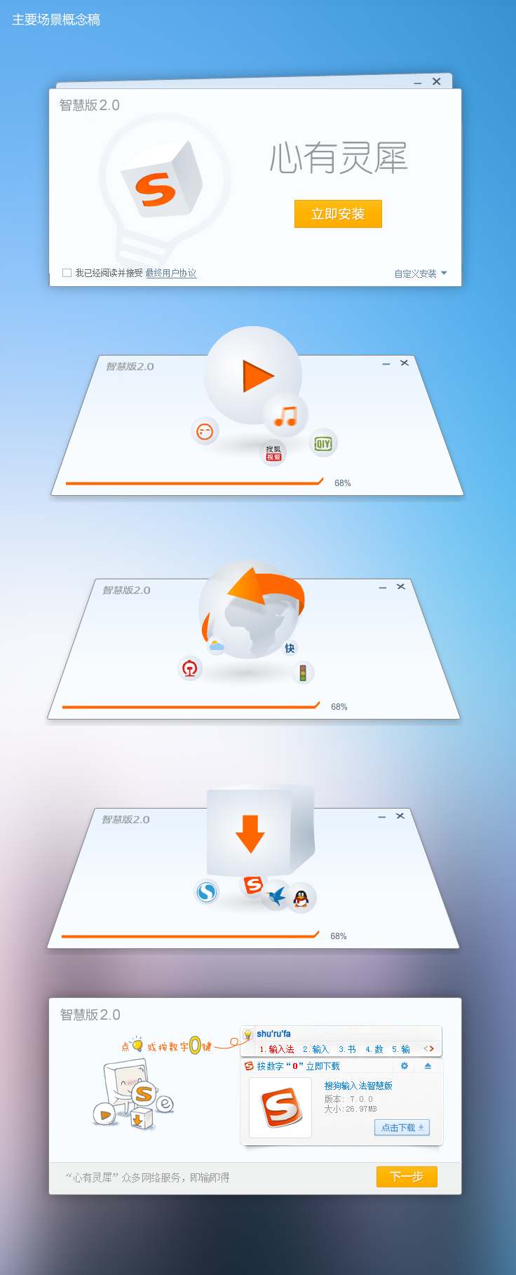 搜狗输入法智慧版2.0 心有灵犀安装界面设计分享5