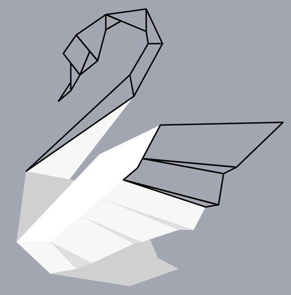 AI教你创建折纸风格的矢量天鹅图4