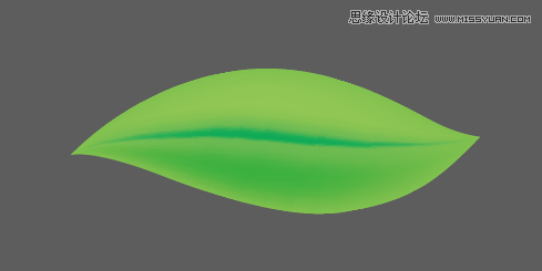Illustrator网格工具绘制带有绿叶子的红苹果教程14