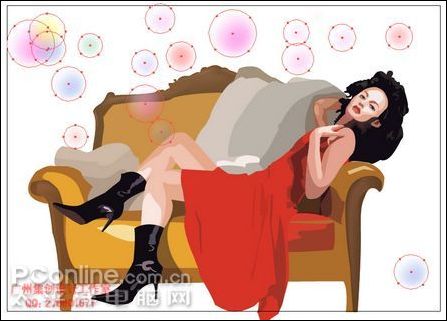 AI绘制时尚的沙发与美女商业插画教程21