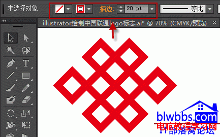 illustrator绘制中国联通logo标志矢量图实例教程9