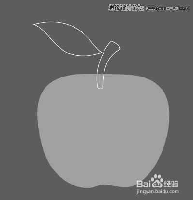 Illustrator网格工具绘制带有绿叶子的红苹果教程4