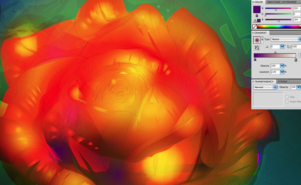 AI教你绘制有型有色的抽象派玫瑰花12