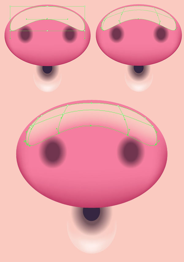 Illustrator画一个简单可爱的猪脸图标7