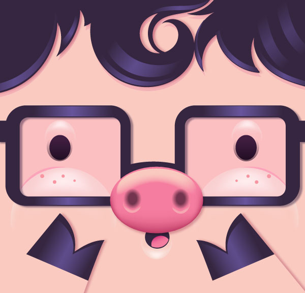 Illustrator画一个简单可爱的猪脸图标1