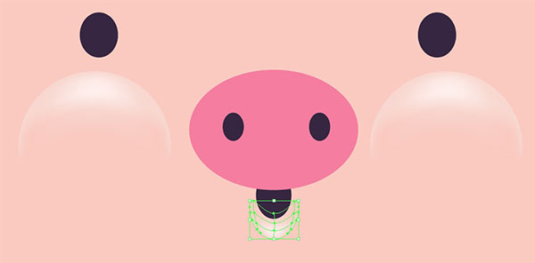 Illustrator画一个简单可爱的猪脸图标3