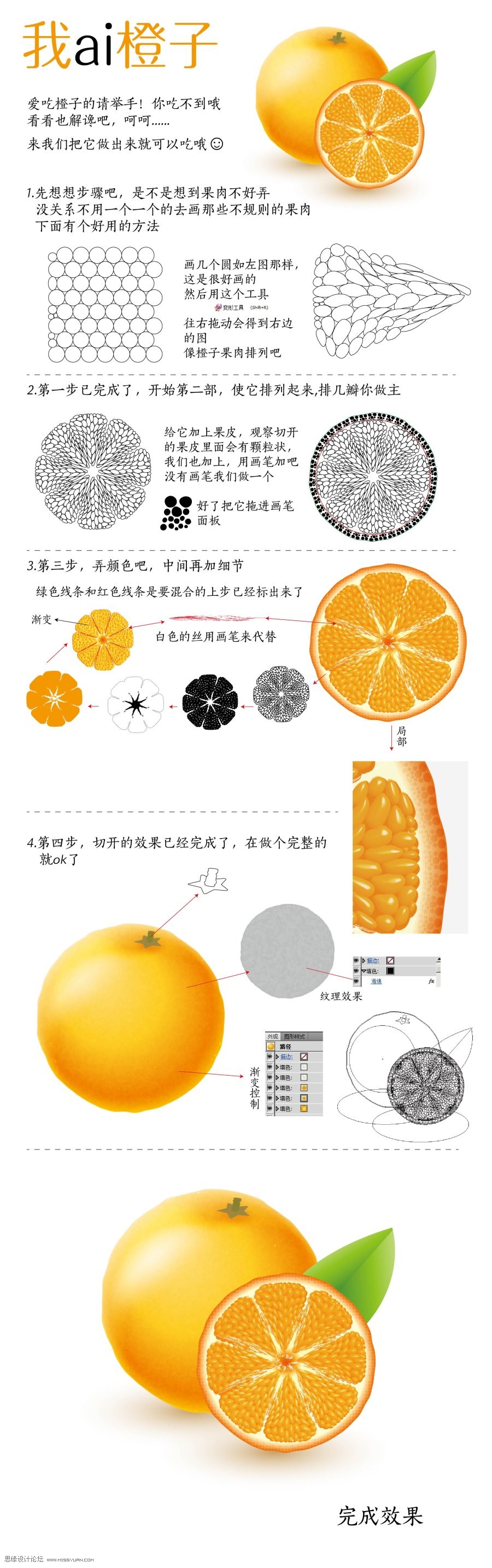 Illustrator绘制逼真的橙子教程1