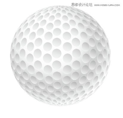 Illustrator绘制白色立体效果的高尔夫球7