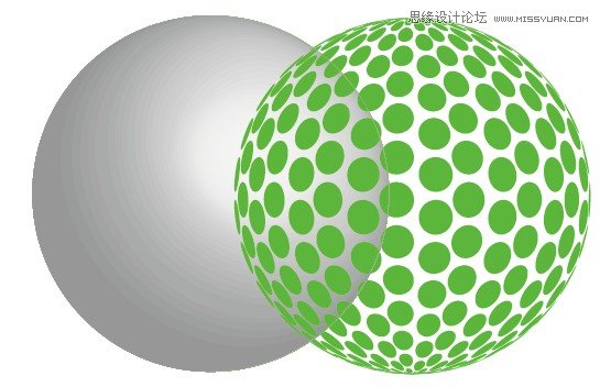 Illustrator绘制白色立体效果的高尔夫球4