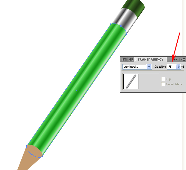 Illustrator绘制绿色逼真的铅笔教程10