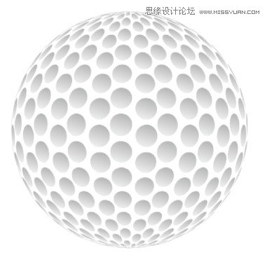 Illustrator绘制白色立体效果的高尔夫球5