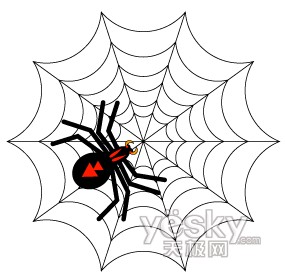 万圣节用Illustrator绘蜘蛛网和蜘蛛2