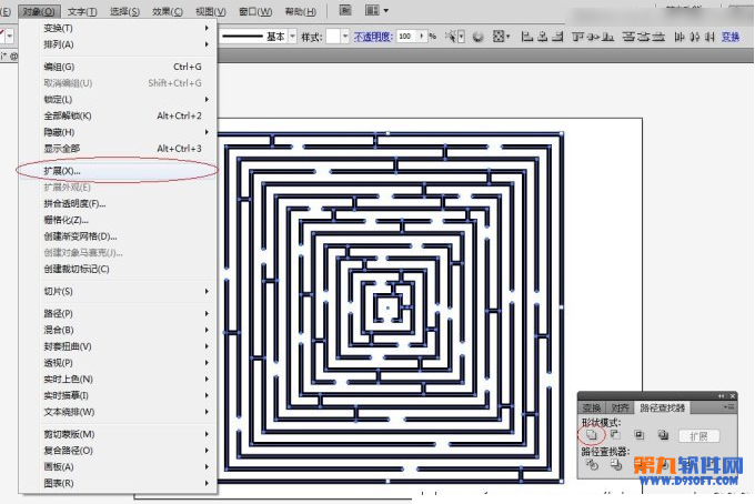 Illustrator制作立体方形迷宫8