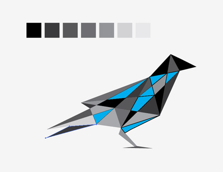 AI制作钻石风格小鸟标志5