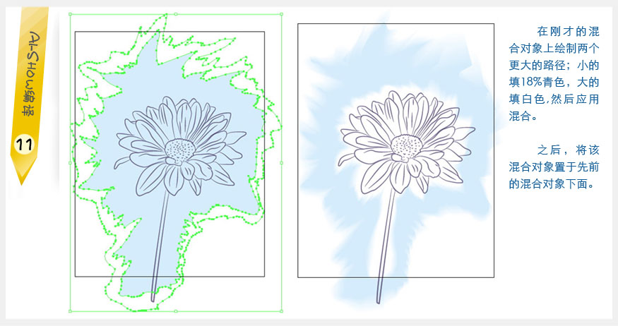 用Illustrator创作水彩矢量花朵插画8