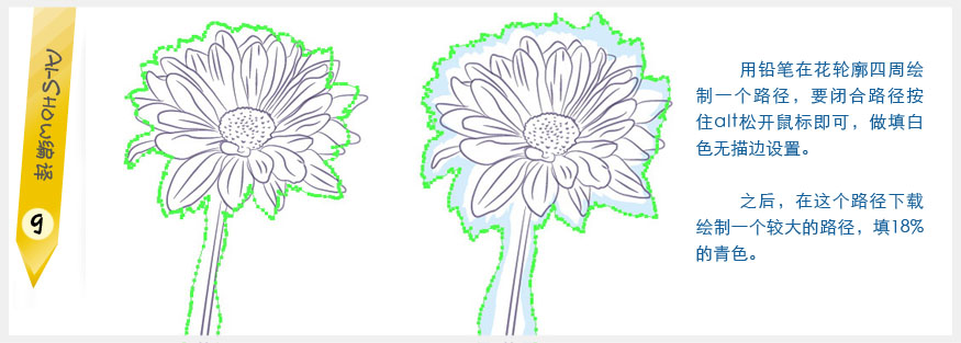 用Illustrator创作水彩矢量花朵插画6