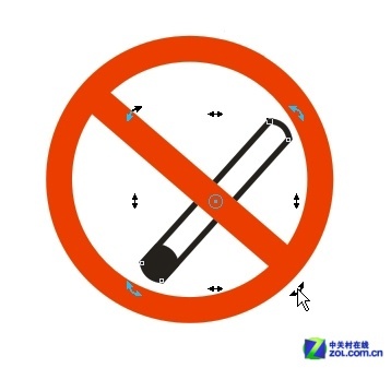 CorelDRAW教程 绘制禁止吸烟警告标志14