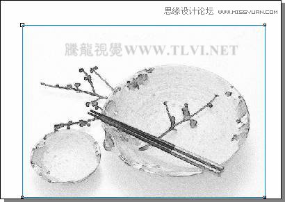 CorelDRAW绘制中国风水彩效果的盘子和筷子11
