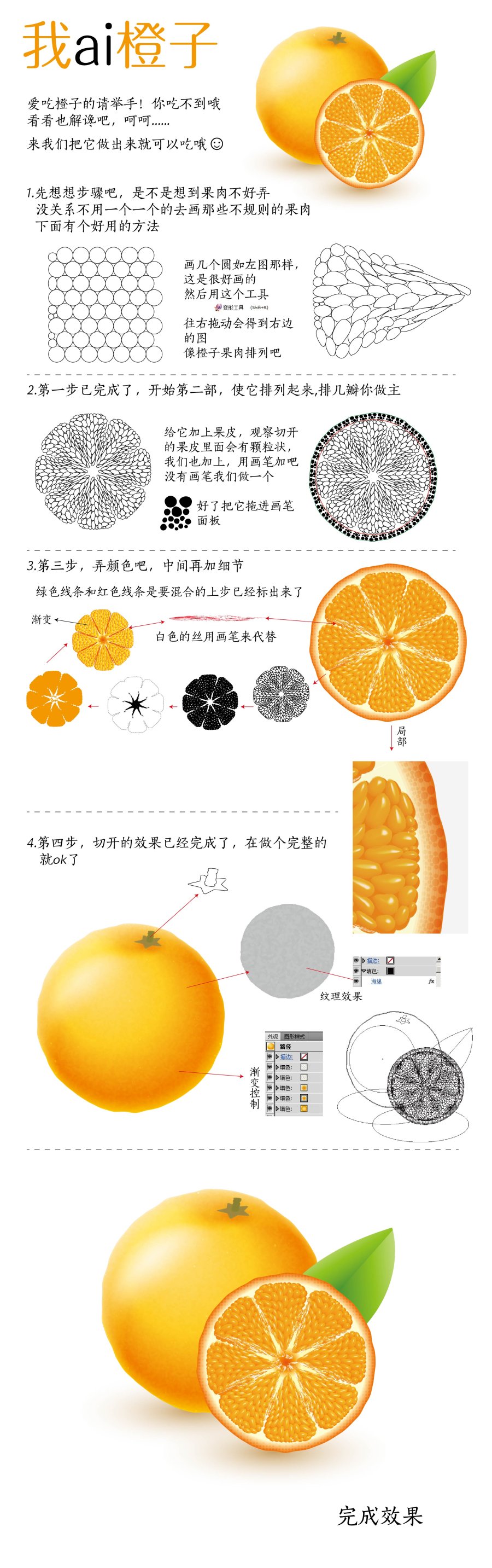 AI绘制逼真橙子教程1