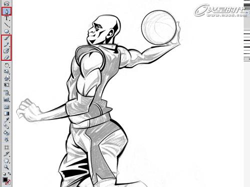 AI绘制扣篮王文森卡特插画教程3