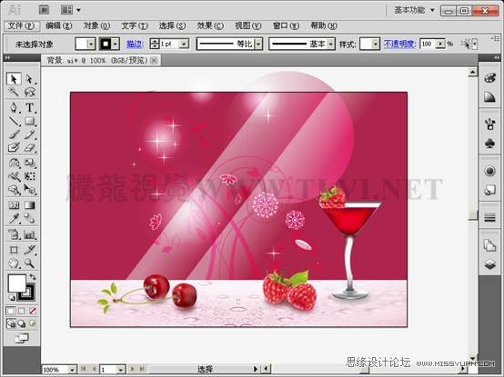 AI网格填充设计红酒海报教程2
