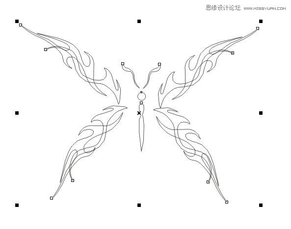 CorelDraw绘制时尚创意的蝴蝶花纹图案9