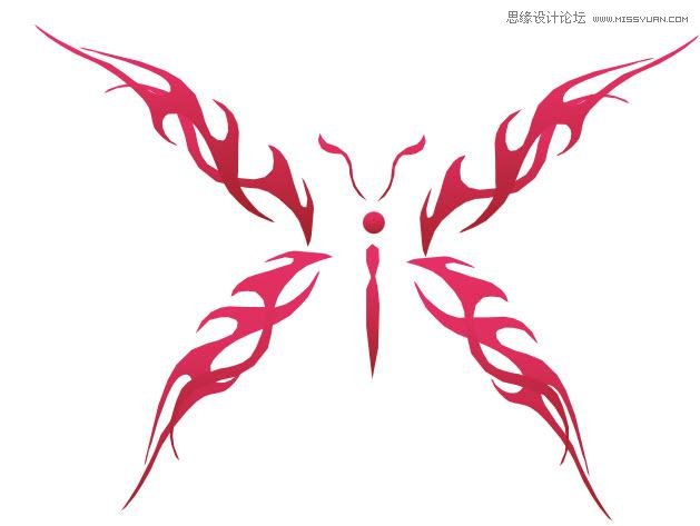 CorelDraw绘制时尚创意的蝴蝶花纹图案1