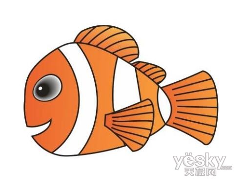 Coreldraw矢量绘画：海底总动员小丑鱼7