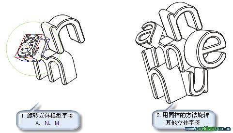 使用CorelDraw制作绿色的立体花纹字4