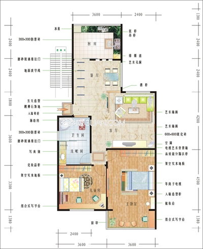 用CorelDraw设计彩色平面布置图3