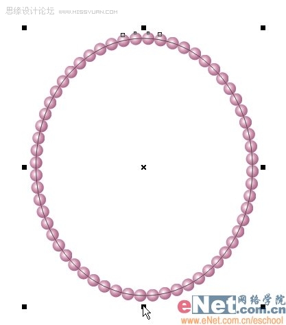 Coreldraw绘制一串发光的珍珠项链8