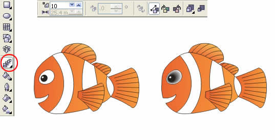 Coreldraw绘制小鱼Nemo8