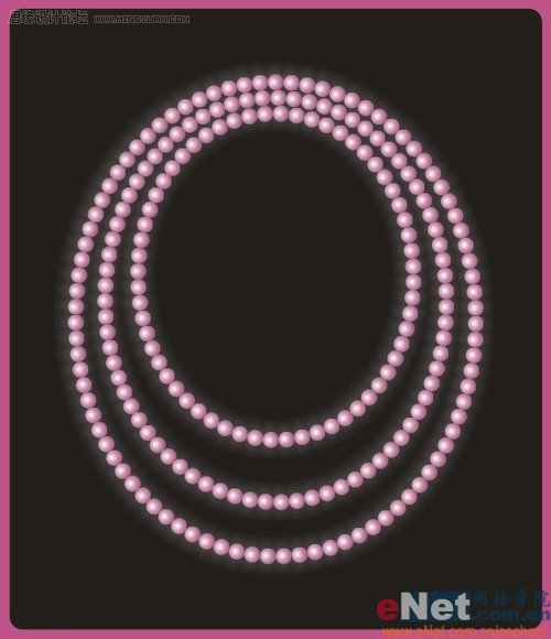 Coreldraw绘制一串发光的珍珠项链1
