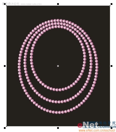 Coreldraw绘制一串发光的珍珠项链10