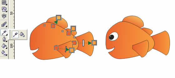 Coreldraw绘制小鱼Nemo4
