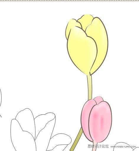 CorelDRAW绘制漂亮的花朵工笔画效果6