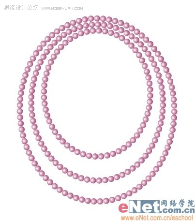 Coreldraw绘制一串发光的珍珠项链9