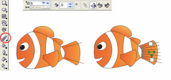 Coreldraw绘制小鱼Nemo6