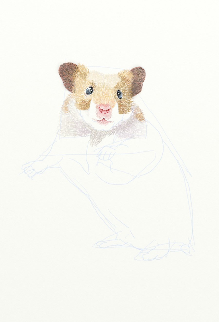 painter绘制一只可爱的小老鼠插画14
