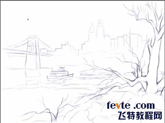 painter绘制水彩风景画教程2