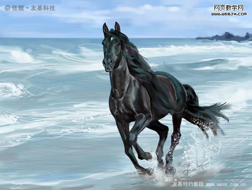 Painter绘制海边奔马6