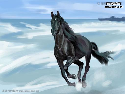 Painter绘制海边奔马5