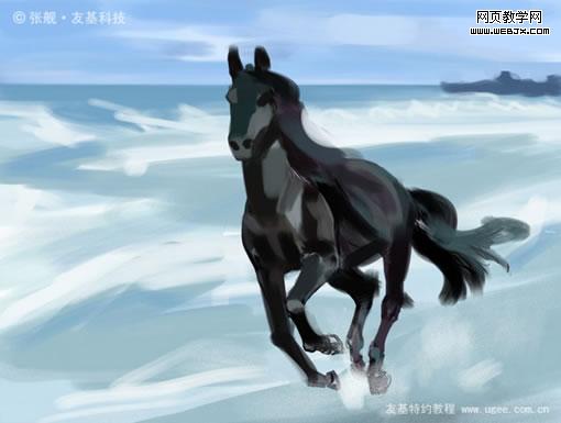 Painter绘制海边奔马4